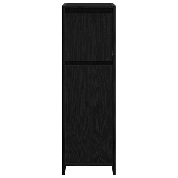 Badeværelsesskab Sort eg 30 x 30 x 95 cm Konstrueret træ