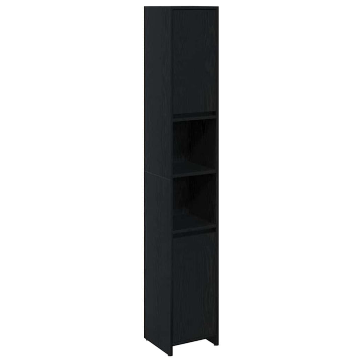 Badeværelsesskab Sort eg 30 x 30 x 183,5 cm Konstrueret træ