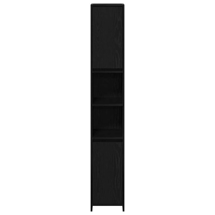 Badeværelsesskab Sort eg 30 x 30 x 183,5 cm Konstrueret træ