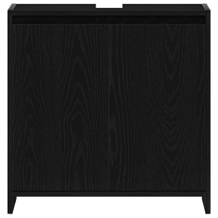 badeværelsesskab 60x33x60 cm konstrueret træ sort egetræ
