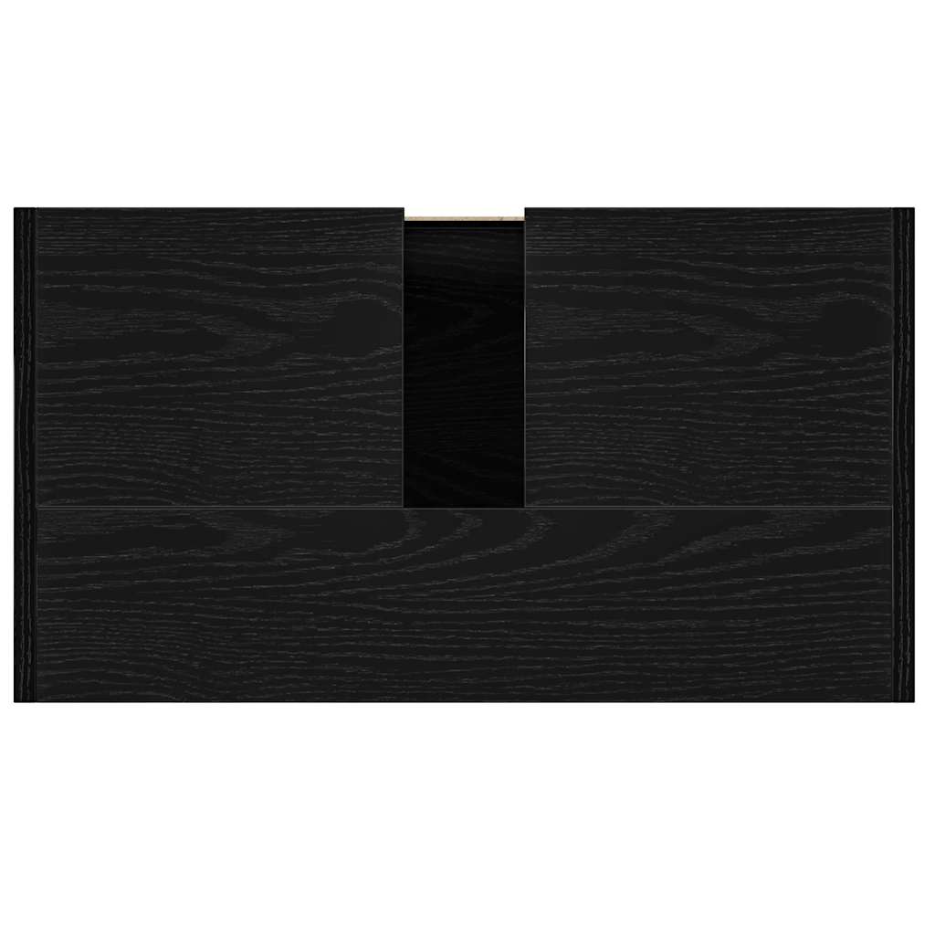 badeværelsesskab 60x33x60 cm konstrueret træ sort egetræ