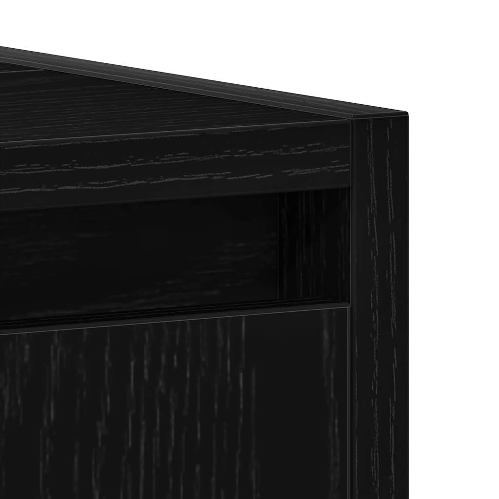 badeværelsesskab 60x33x60 cm konstrueret træ sort egetræ
