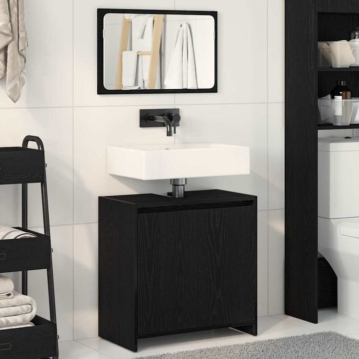 Badeværelsesskab Sort eg 60 x 33 x 60 cm Konstrueret træ