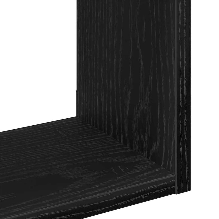 væghylde 90x16x78 cm konstrueret træ sort egetræsfarve