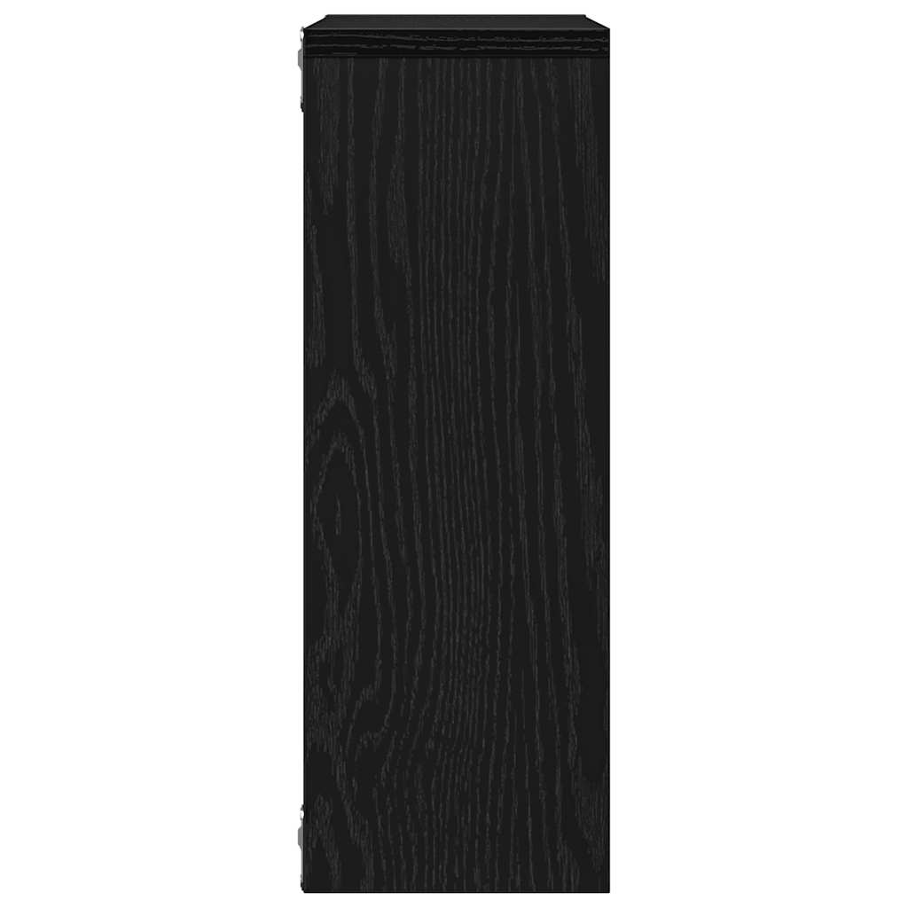 væghylde 45x16x45 cm konstrueret træ sort egetræsfarve