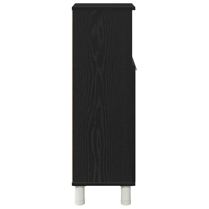 Badeværelsesskab Sort eg 30 x 30 x 95 cm Konstrueret træ