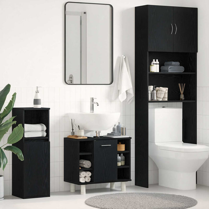 Badeværelsesskab Sort eg 60 x 32 x 54 cm Konstrueret træ