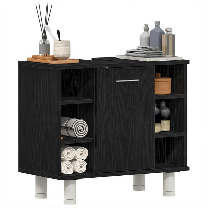 Badeværelsesskab Sort eg 60 x 32 x 54 cm Konstrueret træ