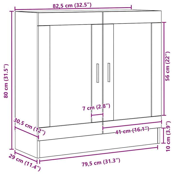 Bogskab Sort eg 82,5 x 30,5 x 80 cm Konstrueret træ