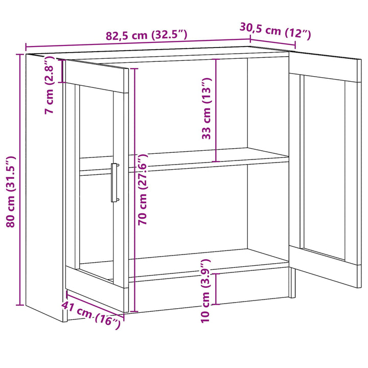 Bogskab Sort eg 82,5 x 30,5 x 80 cm Konstrueret træ