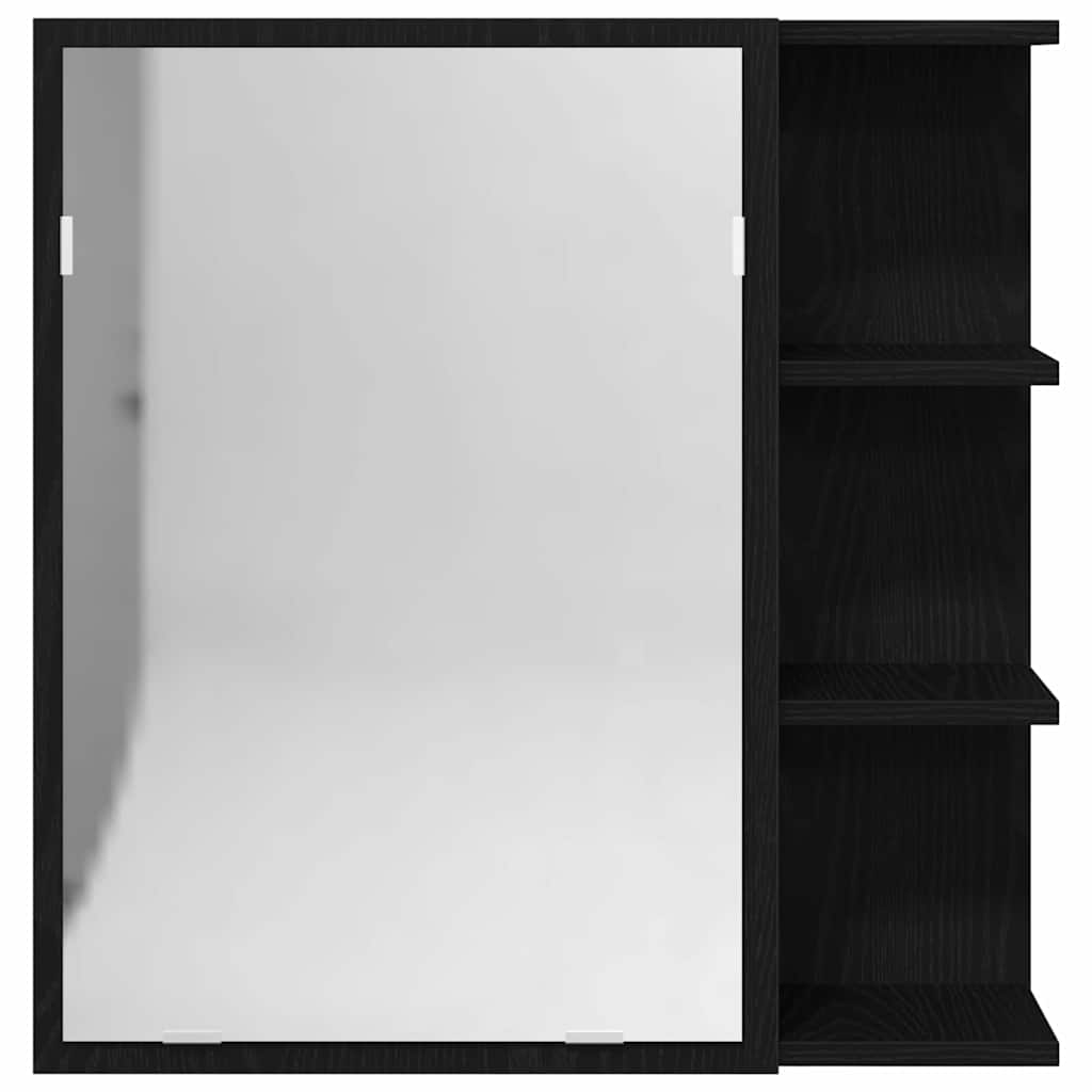 Badeværelsesspejlskab Sort eg 62,5 x 20,5 x 64 cm