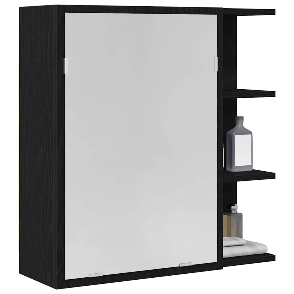 Badeværelsesspejlskab Sort eg 62,5 x 20,5 x 64 cm