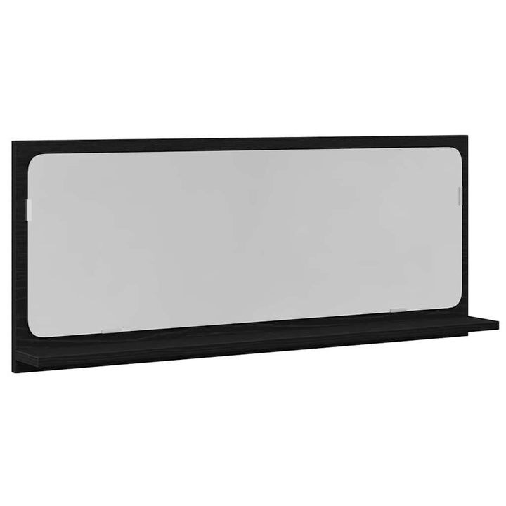 Spejlhylde med hylde Sort eg 90 x 10,5 x 37 cm Konstrueret træ