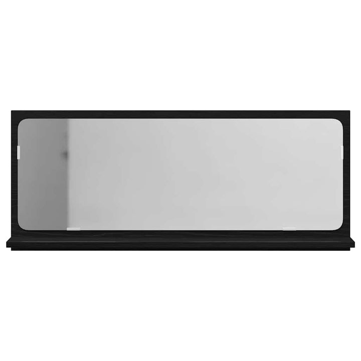 Spejlhylde med hylde Sort eg 90 x 10,5 x 37 cm Konstrueret træ