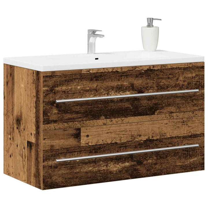underskab til håndvask 80x38,5x48cm konstrueret træ gammelt træ
