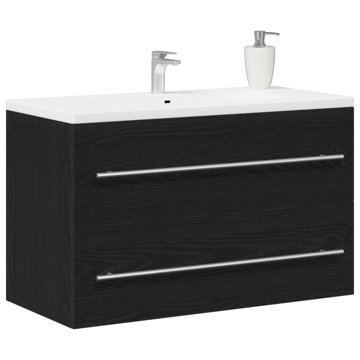 underskab til håndvask 80x38,5x48 cm konstrueret træ sort-eg