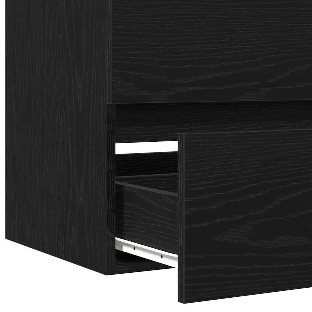 underskab 90x38,5x45 cm konstrueret træ sort egetræ