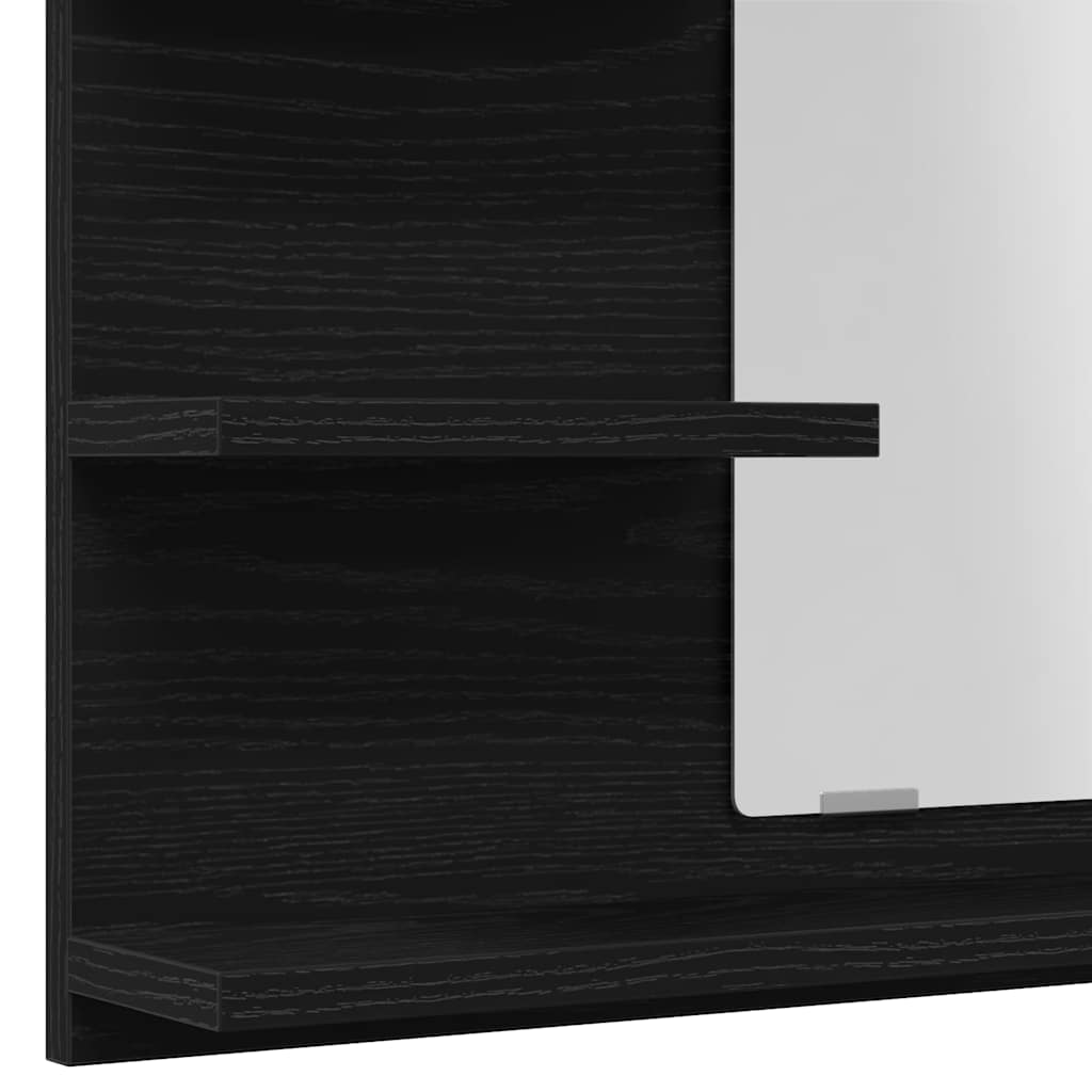 badeværelsesspejl 60x10,5x45 cm konstrueret træ sort eg