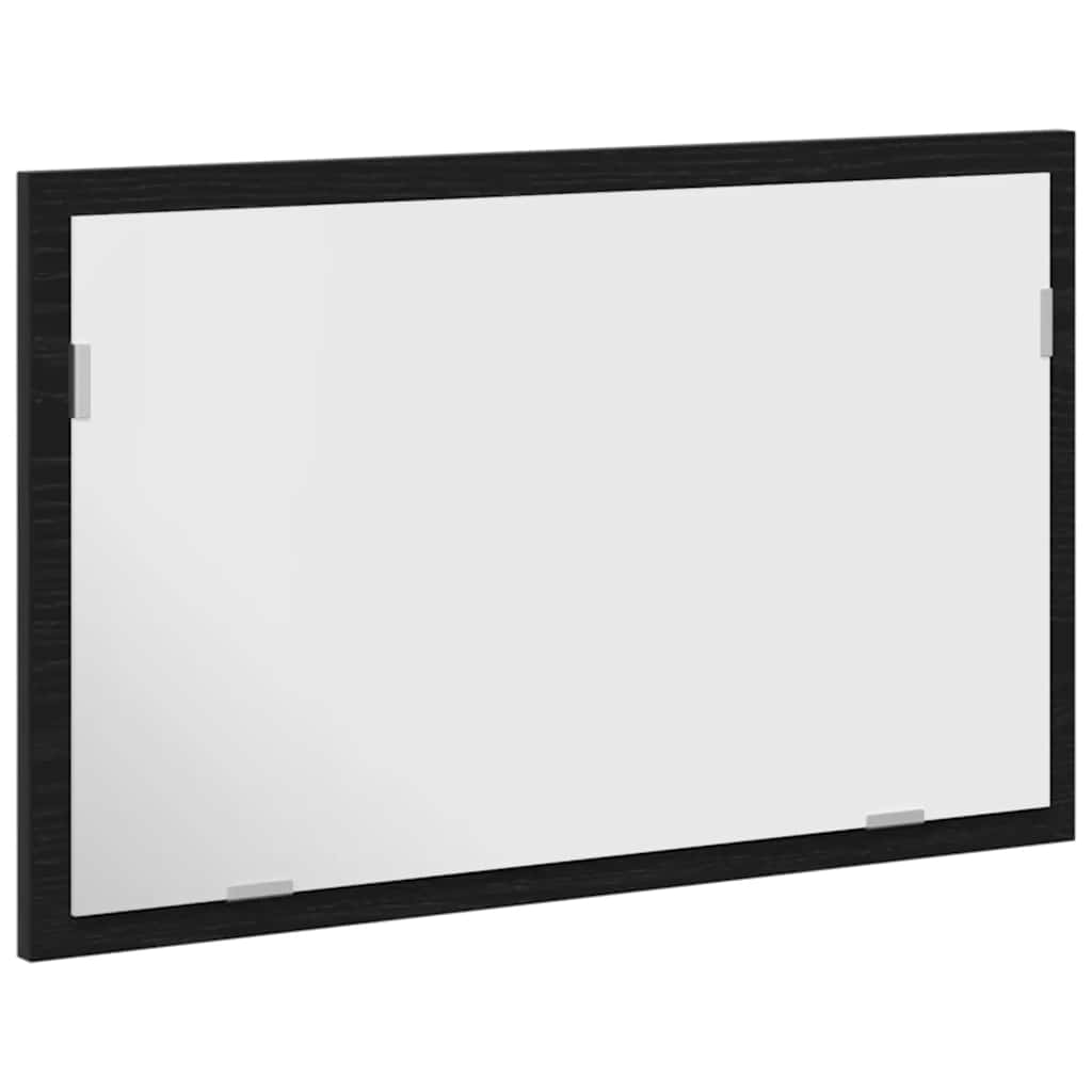 badeværelsesspejl med LED-lys 60x8,5x37 cm sort egetræsfarve