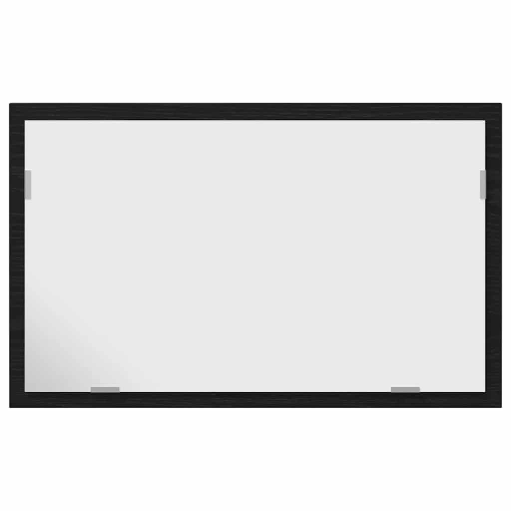 badeværelsesspejl med LED-lys 60x8,5x37 cm sort egetræsfarve