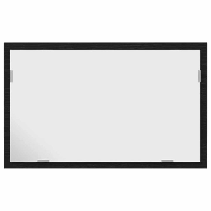 badeværelsesspejl med LED-lys 60x8,5x37 cm sort egetræsfarve
