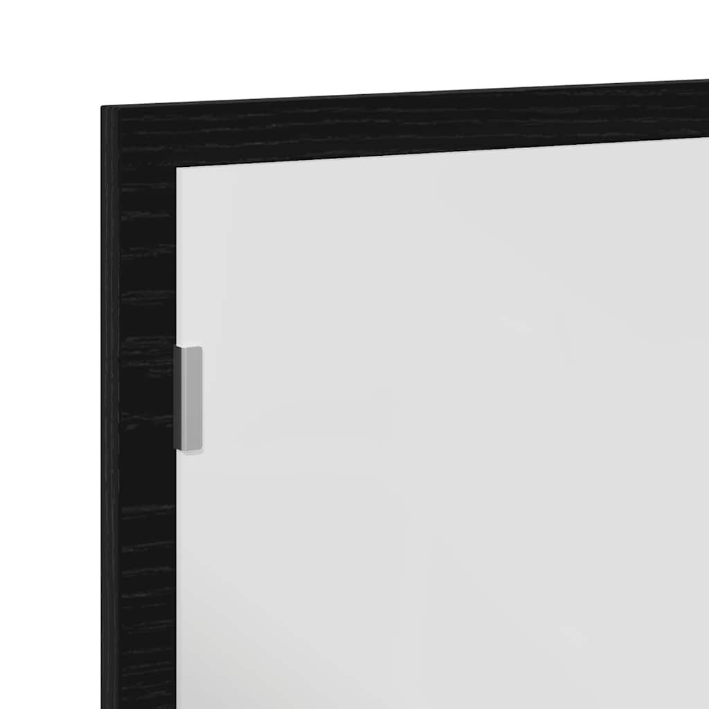 badeværelsesspejl med LED-lys 60x8,5x37 cm sort egetræsfarve