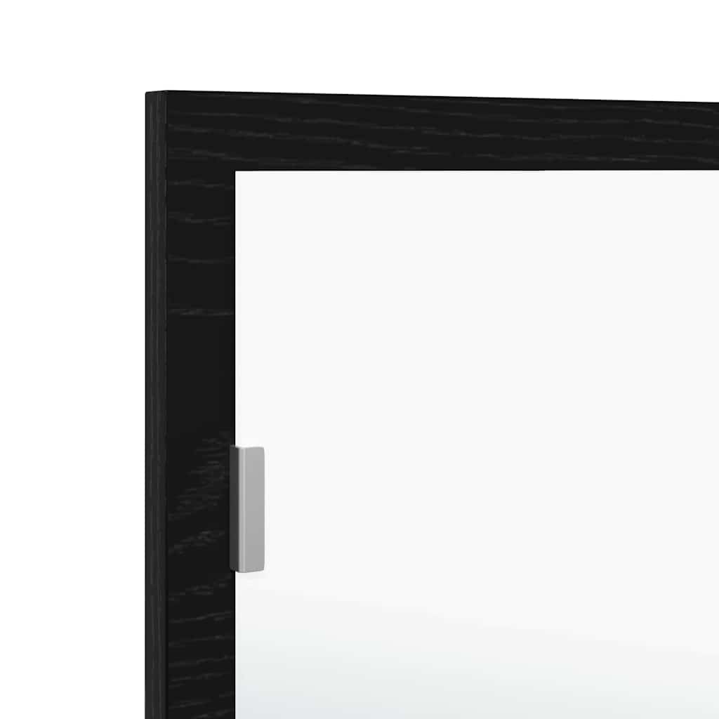 LED badeværelsesspejl Sort eg 100 x 8,5 x 37 cm Glas