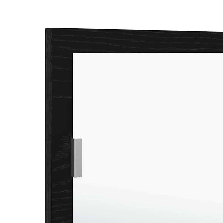 LED badeværelsesspejl Sort eg 100 x 8,5 x 37 cm Glas