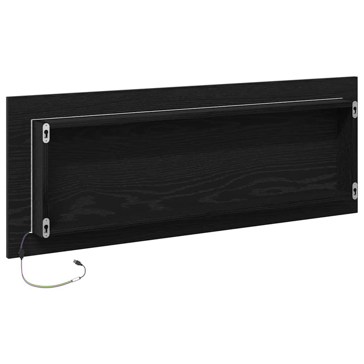 LED badeværelsesspejl Sort eg 100 x 8,5 x 37 cm Glas