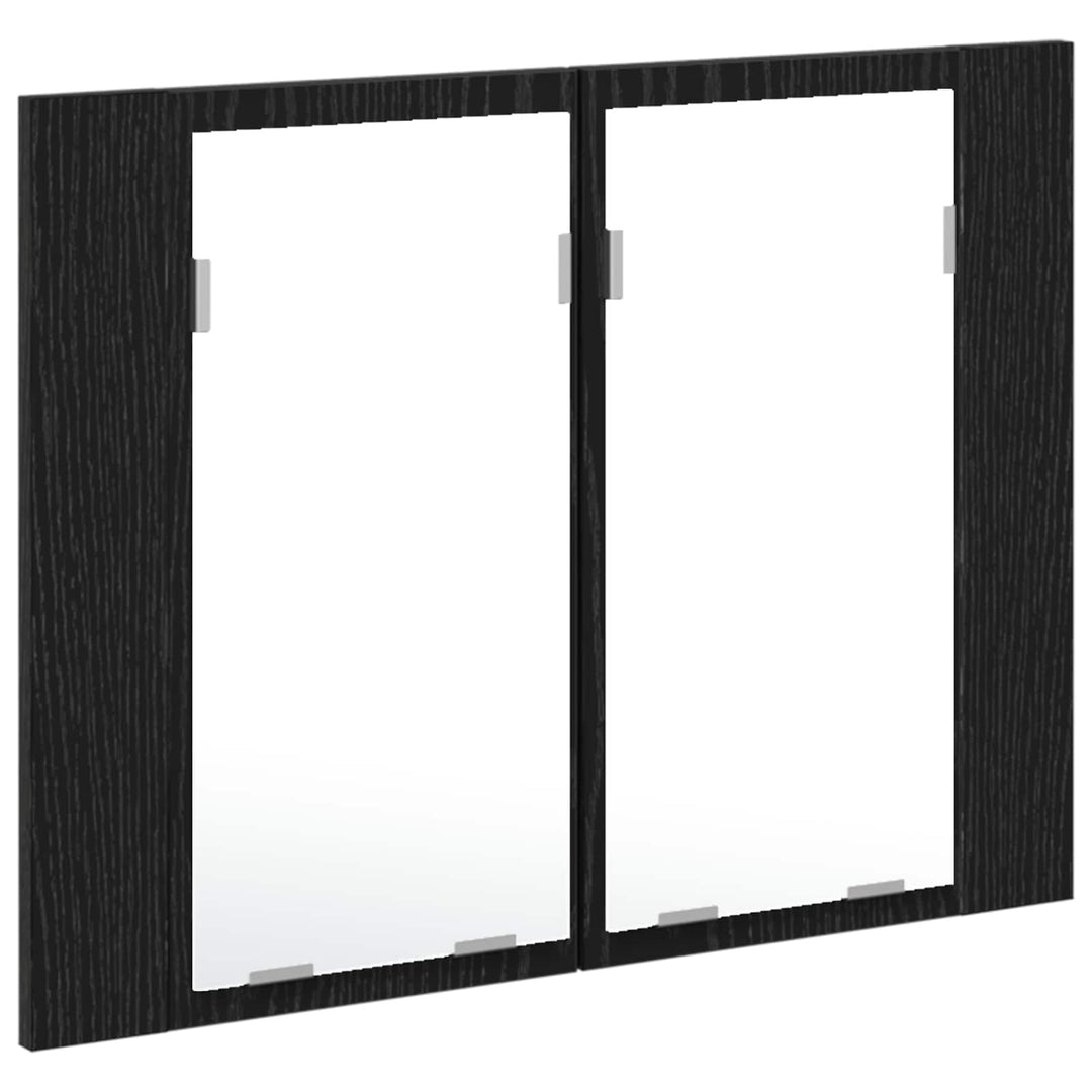 Badeværelsesspejlskab Sort eg 60 x 12 x 45 cm Konstrueret træ