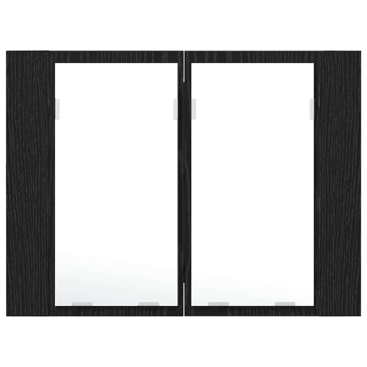 Badeværelsesspejlskab Sort eg 60 x 12 x 45 cm Konstrueret træ