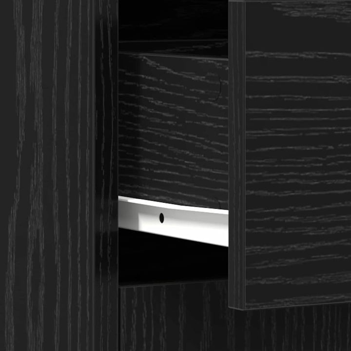 Badeværelsesskab Sort eg 60 x 33 x 80 cm Konstrueret træ