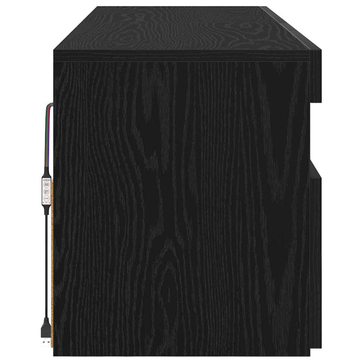 TV-skab med LED 2 pcs Sort eg 60 x 35 x 40 cm Konstrueret træ