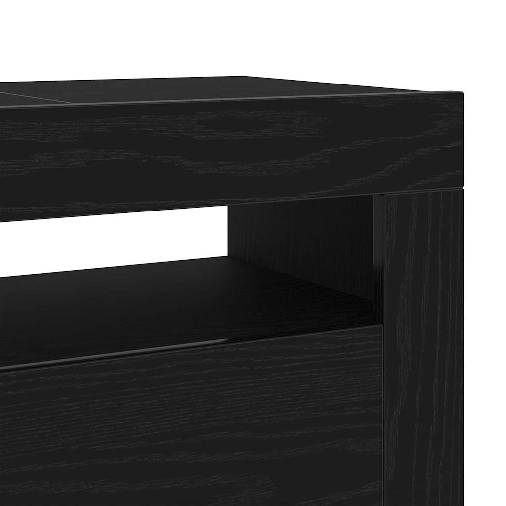 TV-skab med LED Sort eg 120 x 35 x 40 cm Konstrueret træ