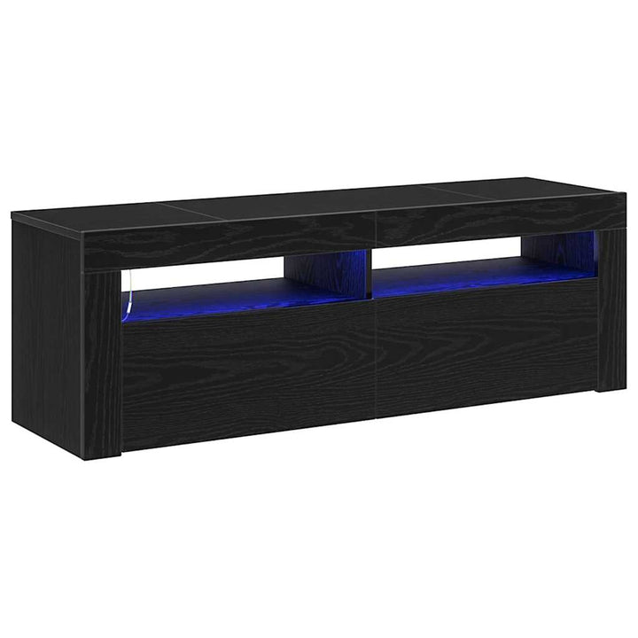 TV-skab med LED Sort eg 120 x 35 x 40 cm Konstrueret træ