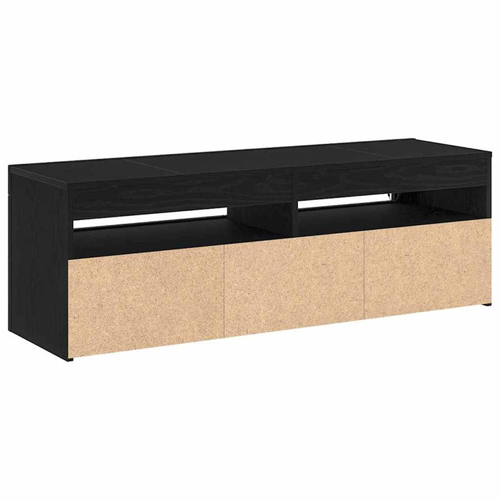 TV-skab med LED Sort eg 120 x 35 x 40 cm Konstrueret træ