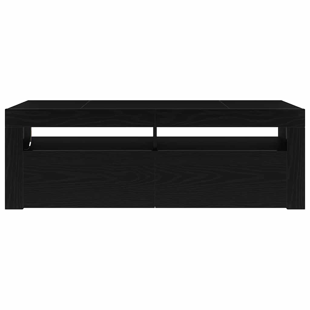 TV-skab med LED Sort eg 120 x 35 x 40 cm Konstrueret træ