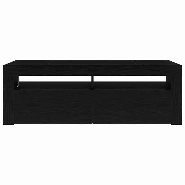 TV-skab med LED Sort eg 120 x 35 x 40 cm Konstrueret træ