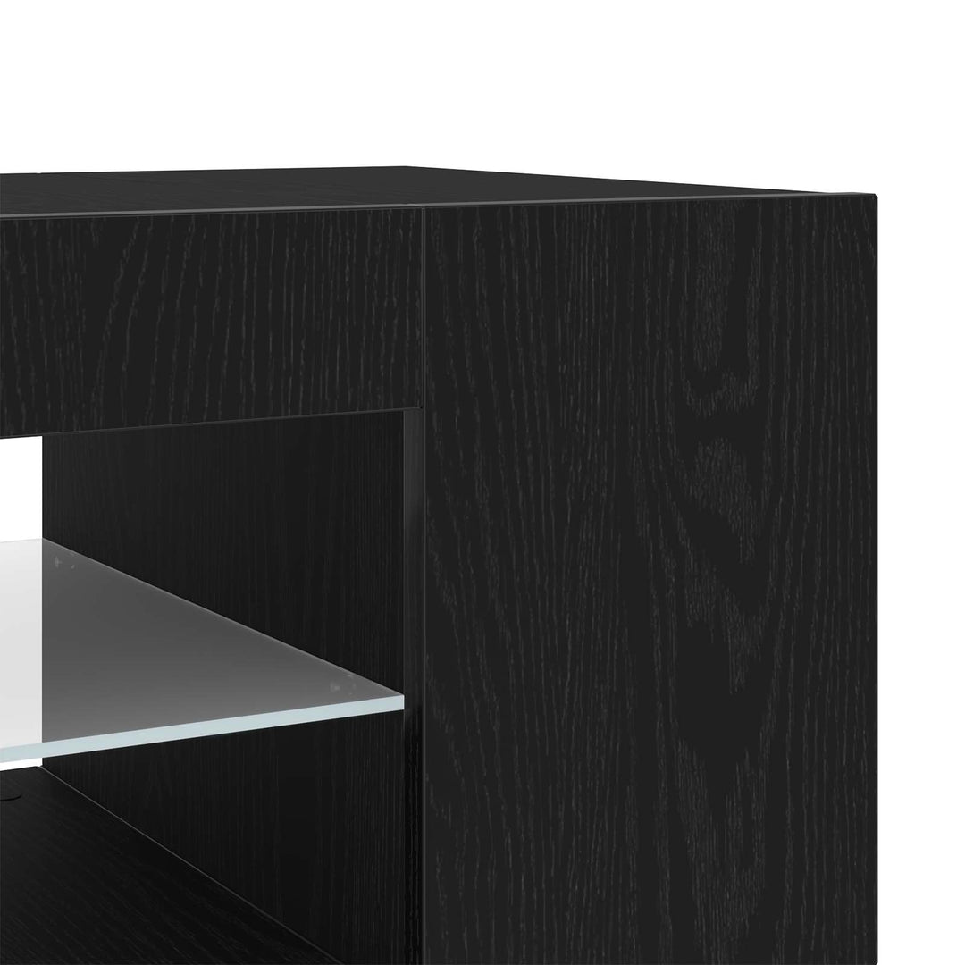 TV-skab med skuffe Sort eg 90 x 39 x 30 cm Konstrueret træ
