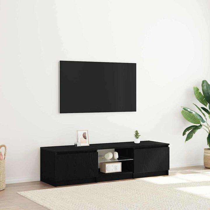 TV-skab Sort eg 140 x 38,5 x 36 cm Konstrueret træ