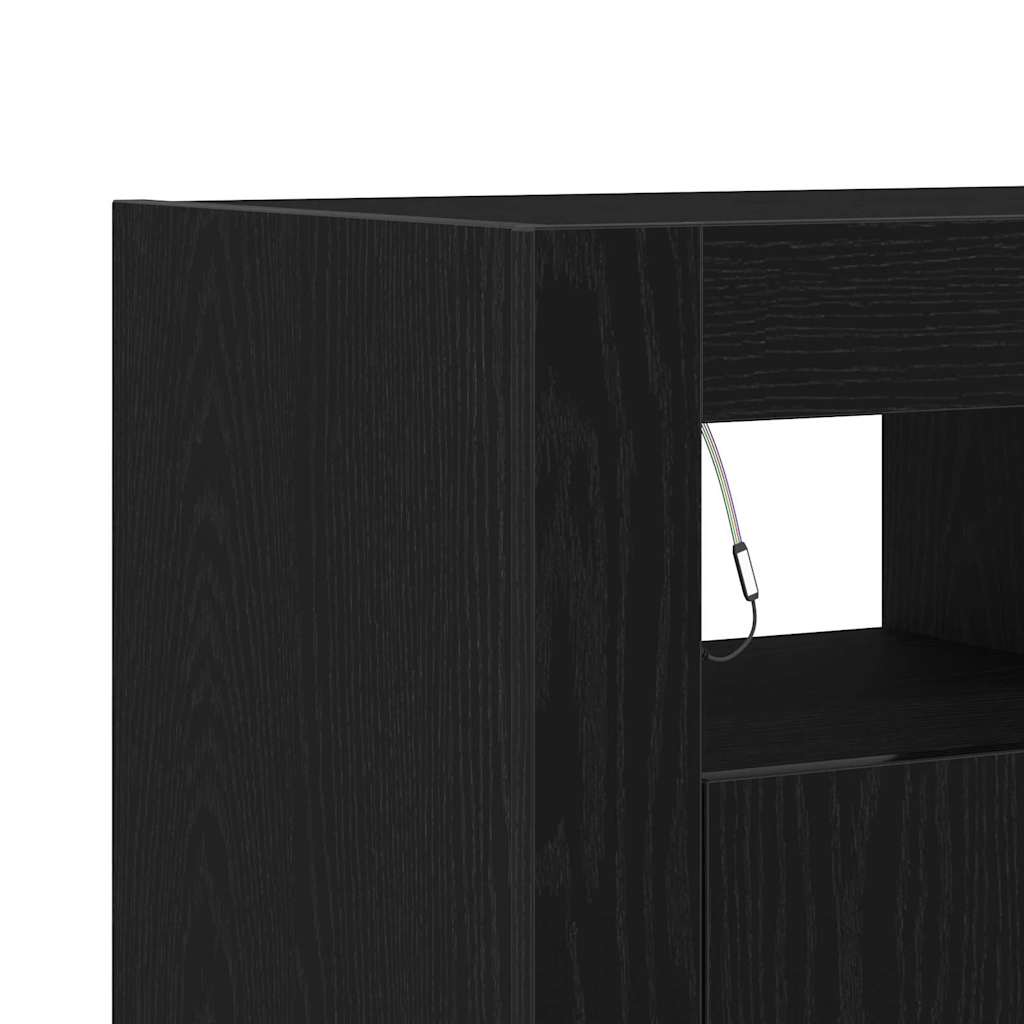 Sideboard Sort eg 80 x 35 x 75 cm Konstrueret træ