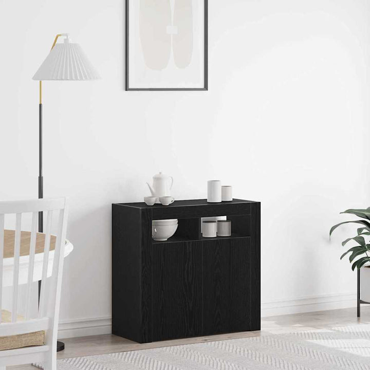 Sideboard Sort eg 80 x 35 x 75 cm Konstrueret træ