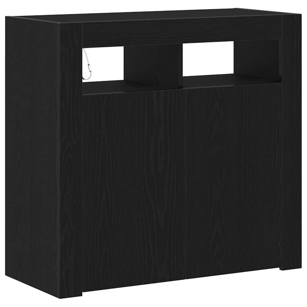 Sideboard Sort eg 80 x 35 x 75 cm Konstrueret træ