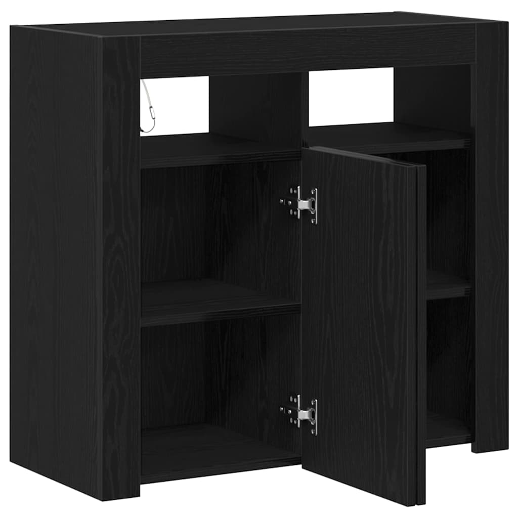 Sideboard Sort eg 80 x 35 x 75 cm Konstrueret træ