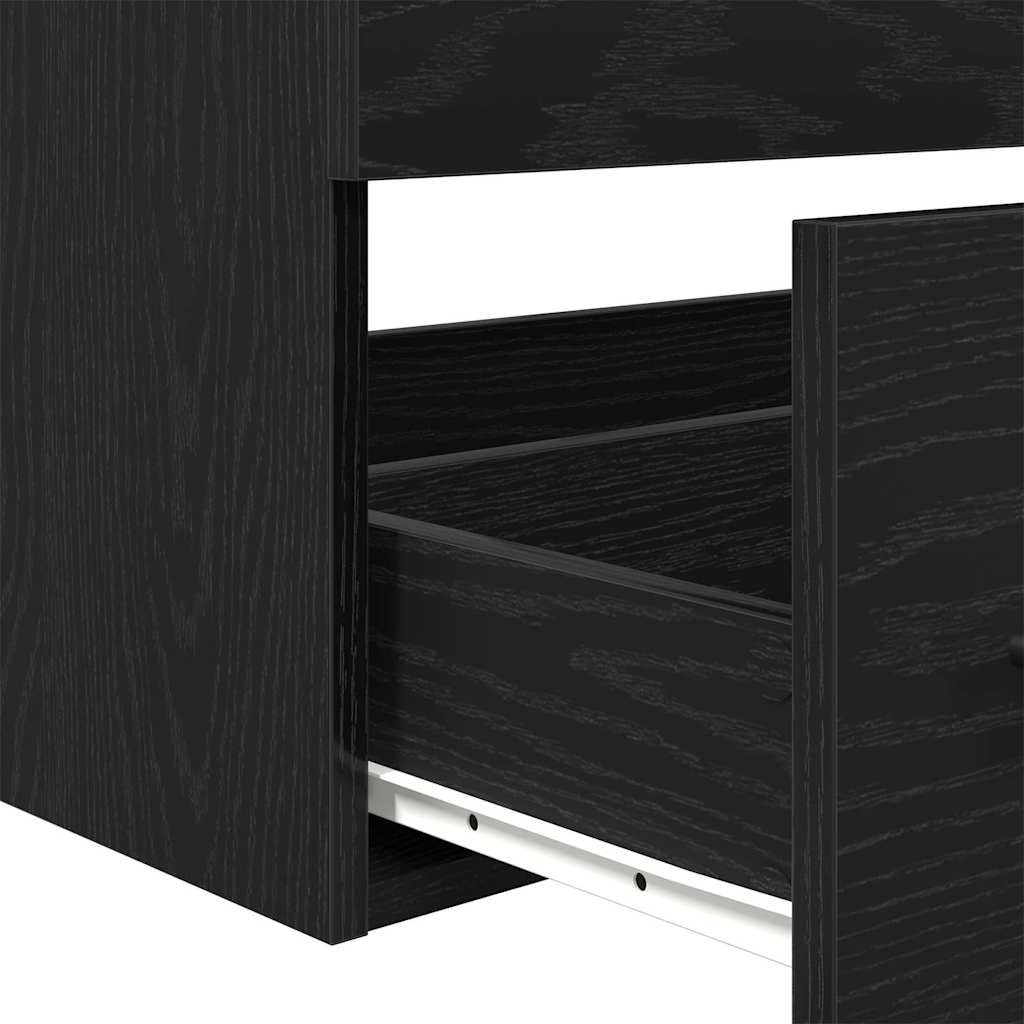 Vaskeskab med skuffe Sort eg 90 x 45 x 1.5 cm Konstrueret træ
