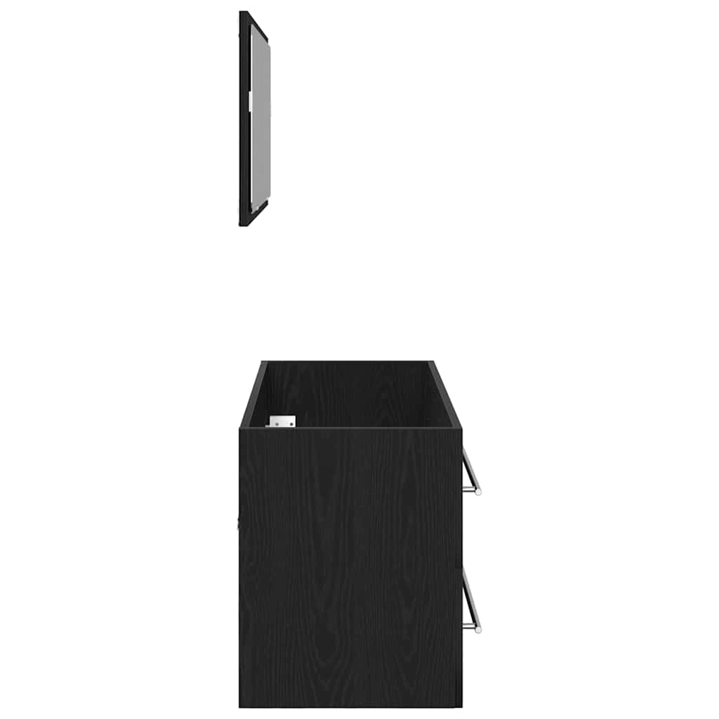 Vaskeskab med skuffe Sort eg 90 x 45 x 1.5 cm Konstrueret træ