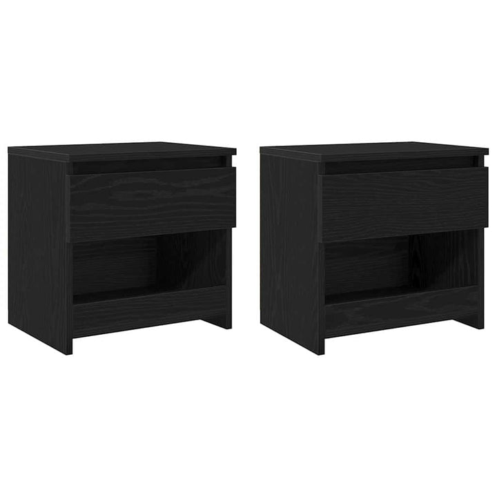 Natskab 2 pcs Sort eg 40 x 30 x 39 cm Konstrueret træ