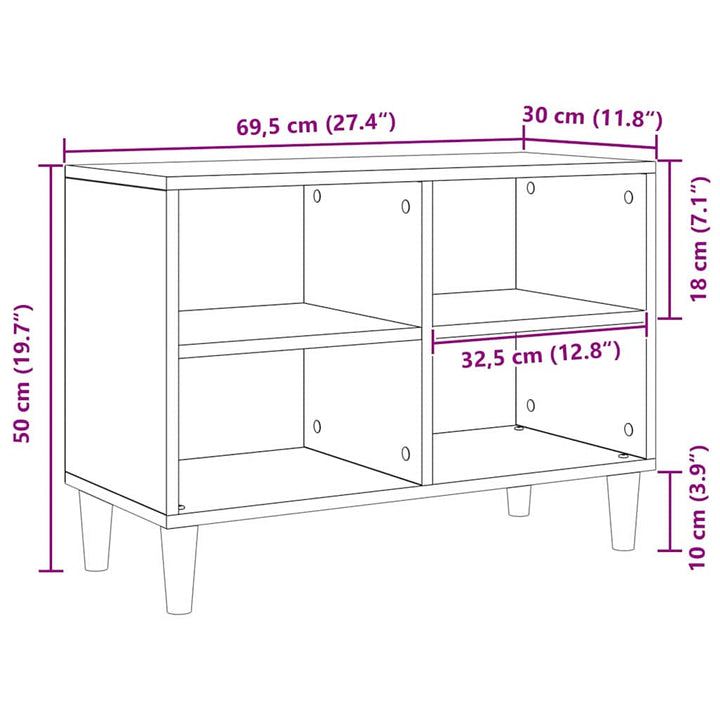 TV-skab Gammelt træ 69,5 x 30 x 50 cm Konstrueret træ