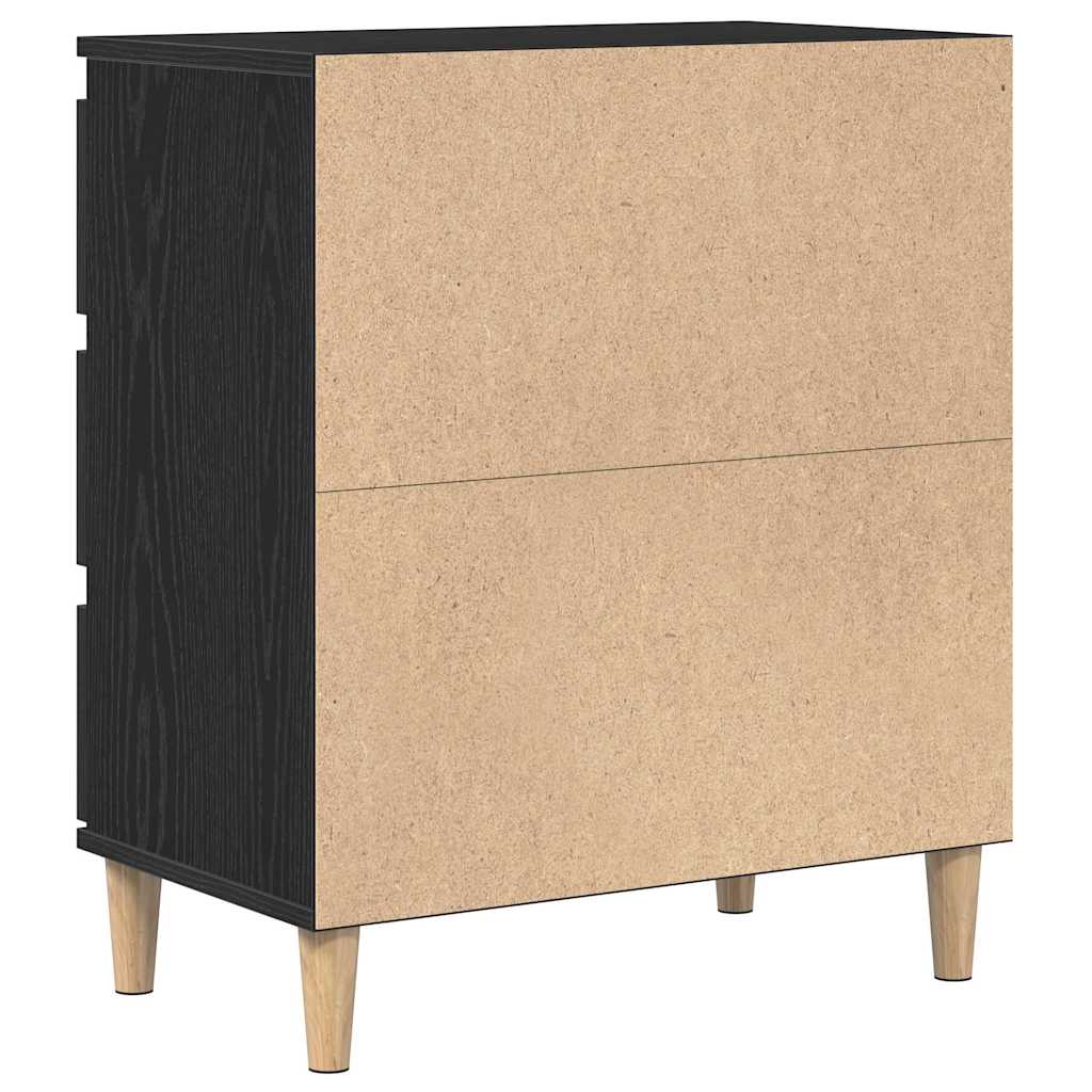 Sideboard med skuffe Sort eg 60 x 35 x 70 cm Konstrueret træ