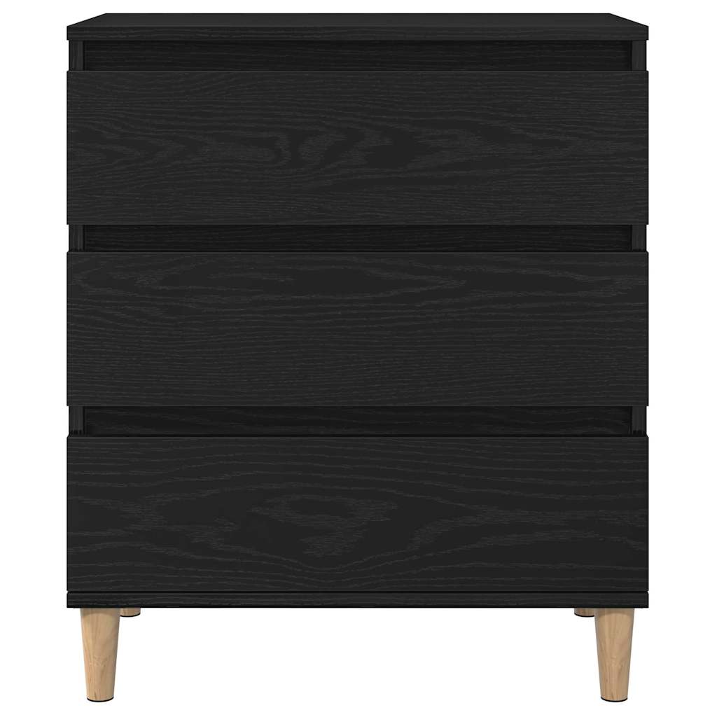 Sideboard med skuffe Sort eg 60 x 35 x 70 cm Konstrueret træ